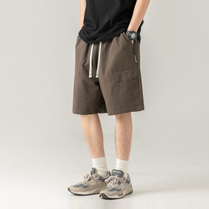 <span class=keywords><strong>Gelan</strong></span> Pantalon cargo décontracté pour homme Short d'été cinq quarts avec impression personnalisée en coton Motif solide Coupe ample - Product Image 1