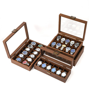 Boîte de rangement pour montres en noyer rétro, écologique, en matériaux recyclés, grande capacité, anti-poussière, pour montres <span class=keywords><strong>CASIO</strong></span> - Product Image 4