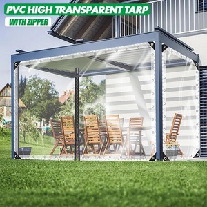 Bâche en PVC 450 g/m², 99,99 % <span class=keywords><strong>transparente</strong></span>, 0,35 mm, avec œillets à glissière, résistante à l'abrasion, lourde, imperméable, pour rideau - Product Image 1