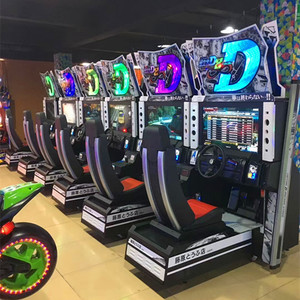 <b>Amusement</b> Indoor Coin Operated Sit 3D Video Game Arcade Car Racing Wheel Metal Kid-Friendly Game <b>Machine</b> English - Product Image 4