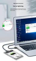 Casing Hard Drive Eksternal Wodexun 2.5 inci Transparan Plastik USB3.0 Solid State Laptop SSD Putih