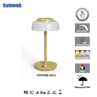 Lampe de table LED rechargeable moderne, étanche IP44, à abat-jour unique, à intensité variable, pour l'intérieur et l'extérieur, bars, hôtels