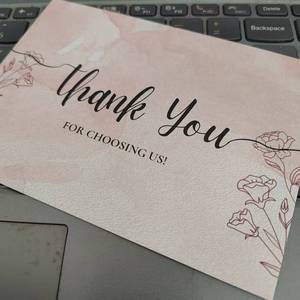 Tarjeta de Agradecimiento con Diseño Floral Abstracto, Tarjeta de Regalo Floral con Sobre, Tarjeta de Felicitación Escrita a Mano para Cumpleaños, Bodas y Fiestas - Product Image 4