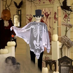 Cape en toile d'araignée blanche pour Halloween Décoration de chauve-souris en polyester complet Modèle de haute qualité <span class=keywords><strong>JM</strong></span>-YF2 Décorations murales de fête d'usine - Product Image 1