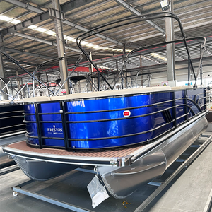 Pontons flottants en aluminium bon marché péniche de luxe pour réceptions bateaux sièges ensemble complet <span class=keywords><strong>bateau</strong></span> flottant ponton avec moteur et remorque - Product Image 2