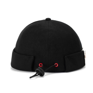 כובע דוקר שחור מבד כותנה רקום בסגנון וינטג' של המותג רונגגואנג, נושם, ללא שוליים, לגברים ונשים, כובע ברט. - Product Image 3