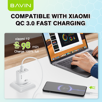 BAVIN grosir PC939Y fcp UHF qc30 pd 20w pengisi daya ponsel usb Tipe c dengan kabel pengisi daya