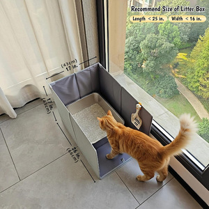 Hot Selling Foldable Waterproof <b>Cat</b> Litter <b>Mat</b> Splash Guard Pad Portable <b>Cat</b> Toilet Accessories Pet Litter Box Fence for Home - Product Image 2