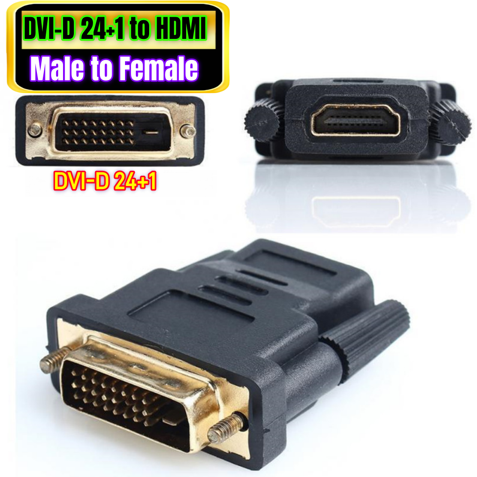 DVI-D 24+1 Male to HDMI Black