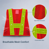 Gilet de sécurité réfléchissant à LED haute visibilité pour travaux routiers, contrôle du trafic, vêtements de travail de construction