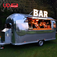 Vente chaude de chariot alimentaire d'extérieur en acier inoxydable, remorque de bar mobile, chariot à crème glacée, camion alimentaire en acier inoxydable à vendre aux États-Unis