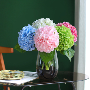 Bouquet de fleurs d'hortensia bleues en soie artificielle Haiyi pour décorations de mariage et de maison - Product Image 4