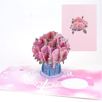 En stock – Vente en gros – Carte pop-up 3D pliable en forme de bouquet de roses pour la Saint-Valentin, les anniversaires et les cadeaux – Stock en vrac