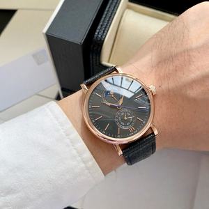 Relojes Mecánicos de Alta Calidad a la Moda, Reloj de Pulsera con Diseño de Fase Lunar y Correa Negra, Gran Venta - Product Image 3