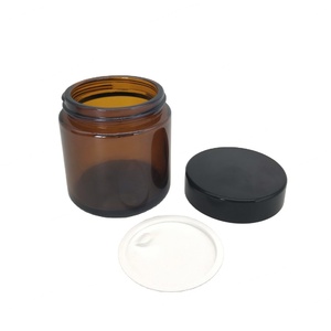 Amber Wide Mouth <b>Glass</b> Storage <b>Jar</b> with Plastic <b>Lid</b> for Candle Cosmetic Packaging 5ml-500ml - Product Image 4
