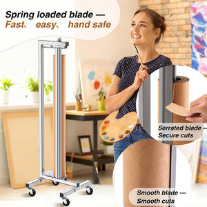 Dispensador de Papel Resistente JH-Mech, Organizador Móvil con Ruedas para <span class=keywords><strong>Carnicería</strong></span>, Soporte Vertical para Rollos de Papel de Acero al Carbono Gris - Product Image 4