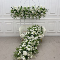 Décoration d'arche pour événements de mariage Nika, arrangement floral, chemin de fleurs blanc et vert de 5 pieds de long