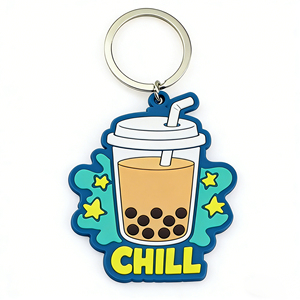 Porte-clés en caoutchouc PVC souple 2D avec logo personnalisé pour cadeau OEM, porte-clés en caoutchouc PVC silicone 3D 2D pour promotion - Product Image 2