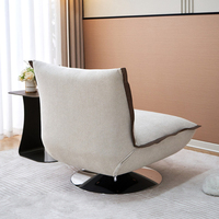 Fauteuil de salon en tissu pour usage domestique, élégant, blanc crème, pivotant, vente en gros, ensemble de fauteuils modernes et doux pour une personne