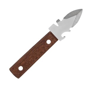 Cuchillo de ostra multifuncional de acero inoxidable al por mayor con mango de madera para barbacoa al aire libre herramienta de cocina - Product Image 1