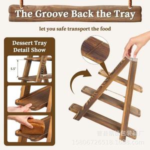Wooden Multi Tier Tray <b>Shelf</b> 3 Layers <b>Freestanding</b> Desktop Organization Display Rack - Product Image 5