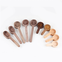 Petite cuillère à café en bois de 16.5cm cuillères à mesurer polyvalentes pour le café moulu thé sucre assaisonnement pour les fêtes en matériau PC