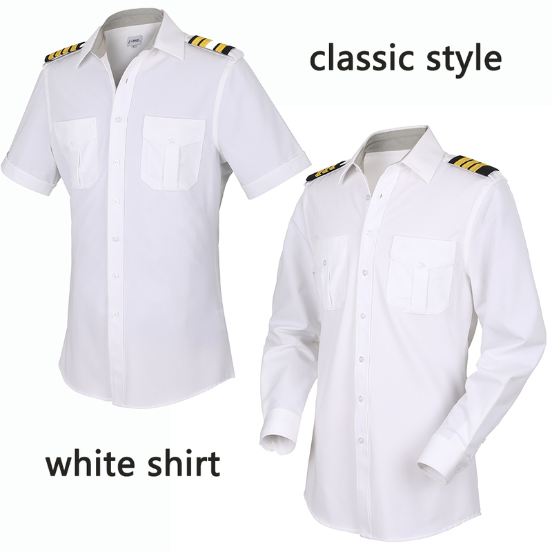 Short Sleeve Blue Airline Uniforms Pilot