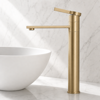 Robinet de lavabo de comptoir moderne et luxueux à poignée unique, résistant aux traces de doigts, avec cartouche en céramique
