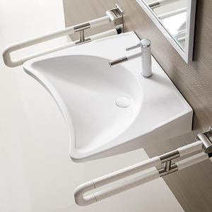 Pate 78695 an toàn lấy handicare chìm cong phía trước rửa lưu vực treo tường sứ Lavabo chìm gốm lưu vực - Product Image 2