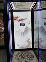 Miroir mural carré en acier inoxydable pleine hauteur OEM avec porte télescopique automatique et éclairage LED pour cabine d'ascenseur d'hôtel