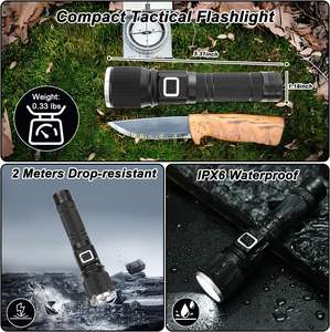 Lampes de poche LED rechargeables haute puissance 30W, type C USB, torche tactique, portée 1000M, lampe de poche pour le camping - Product Image 3