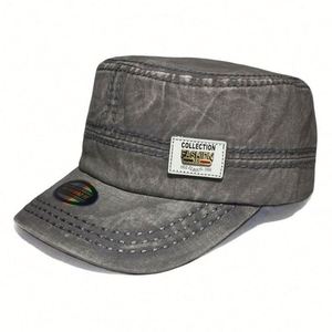 Gorra de Béisbol con Diseño Original, Parte Superior Plana, Protección Solar para Exteriores, con Marca Lavada y Flores Oscuras, Personalizable - Product Image 3