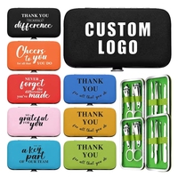 Ensemble de soins des ongles en acier inoxydable personnalisé, kit d'outils de manucure pour les voyages, cadeau personnel avec logo personnalisé