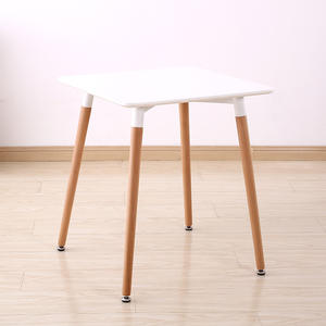 Mesa de Comedor Cuadrada de Estilo Nórdico, Patas de Madera Maciza Blanca, Estable, para Sala de Estar, Uso Doméstico - Product Image 1