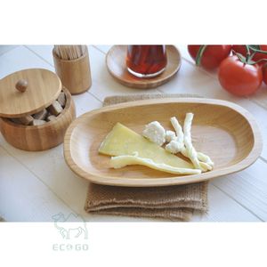 Plateau de fruits Plateau de service en bambou pour livraison de plats de restaurant - Product Image 3