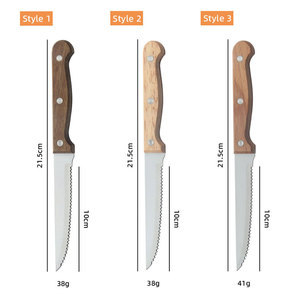 Juego de cuchillos baratos para carne al por mayor, juego de cubiertos de acero inoxidable, cuchillo con mango de madera, juego de vajilla - Product Image 4