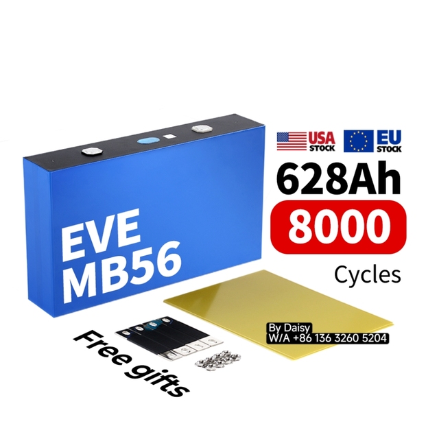 EU Stocks 2025 Industry COCOPARK EVE MB56 628Ah Power Supply Pack 3.2V Lifepo4 Prismatic 628Ah 650Ah 8000 Deep ESS Battery Cells