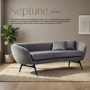 Juego de Sofás Modernos Curvos de Tela con Relleno de Espuma y Patas de Metal, Muebles Tapizados para Sala de Estar, Apartamento/Villa - Product Image 2
