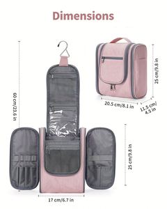 Large Portable Capacity Water-resistant <b>Makeup</b> Bag Organizer Travel <b>Case</b> for Toiletries and Cosmetics - Product Image 6
