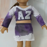 Ensemble de vêtements d'ours en peluche de pom-pom girl métallique imprimé de haute qualité Build-A-Bear personnalisé uniforme de poupée de 18 pouces personnalisé pour enfants
