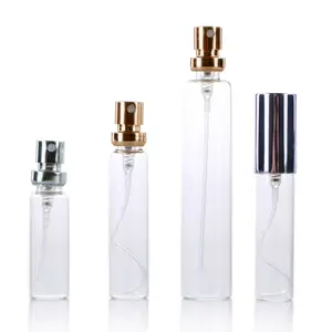 Mub Lege Clear Cilinder Ronde 33Ml Glas Spray Tube Parfum Crimp Flessen Met Aluminium Verstuiver Voor Cosmetische Verpakking