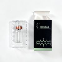 Boîte en papier pour flacon, résistante à l'eau et à la chaleur, avec plateau en plastique, logo personnalisé, finition brillante, pour flacon de 3 ml/10 ml