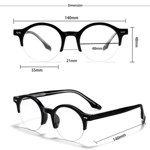Gafas Retro HBK al por Mayor - Semimontura con <span class=keywords><strong>Filtro</strong></span> de <span class=keywords><strong>Luz</strong></span> <span class=keywords><strong>Azul</strong></span> - Estilo Exclusivo OEM Ligero para Lectura, Aptas para Lentes Graduadas - Product Image 4