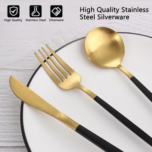 Brilliant Jieyang Modern Stainless Steel <strong>Cutlery</strong> Flatware Set Gold Finish Custom Logo Fork Tea For Wedding Giveaways - Product Image 5