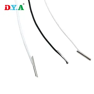 Cordão elástico redondo elástico personalizado com farpas duplas prateadas de metal para pasta, cabo elástico redondo durável