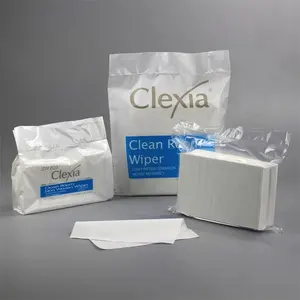 Good quality white flat pack spunlaced fibers of woodpulp pet equipment lint-free dry clean room wipes