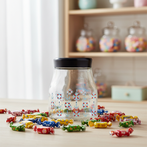 Récipient de stockage <span class=keywords><strong>en</strong></span> verre <span class=keywords><strong>en</strong></span> <span class=keywords><strong>gros</strong></span> avec impression couleur <span class=keywords><strong>pour</strong></span> aliments <span class=keywords><strong>pâtes</strong></span> café bonbons <span class=keywords><strong>chien</strong></span> friandises collations biscuit - Product Image 4