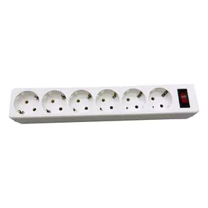 HAOYONG 6 Outlets Customized Electrical Extension Cords Socket Power Extension with Switch Power Strip EU