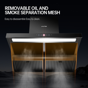 קולט אדים אירופאי סִגְנוֹן צמוד קיר למטבח, מארז נירוסטה, 21m/min פליטת אוויר, עיצוב בצורת T, אוטומטי - Product Image 2