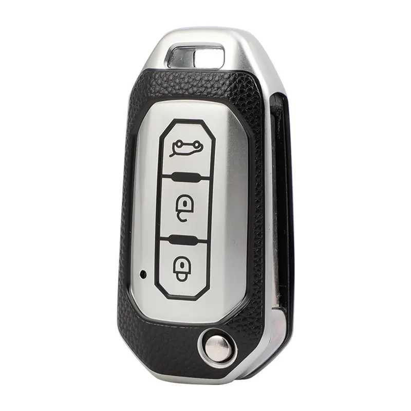 Carbon Tpu Leather Car Key Case Cover Shenzhen For Ford Classic Focus/ Fiesta05-13 / EcoSport TPU Car Keys Remote 1